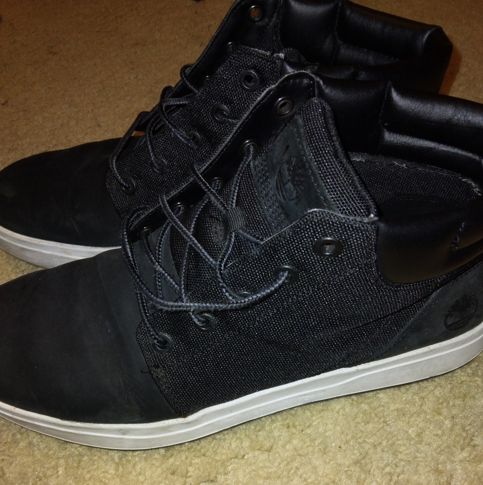 Black Leather Timberland Boots
